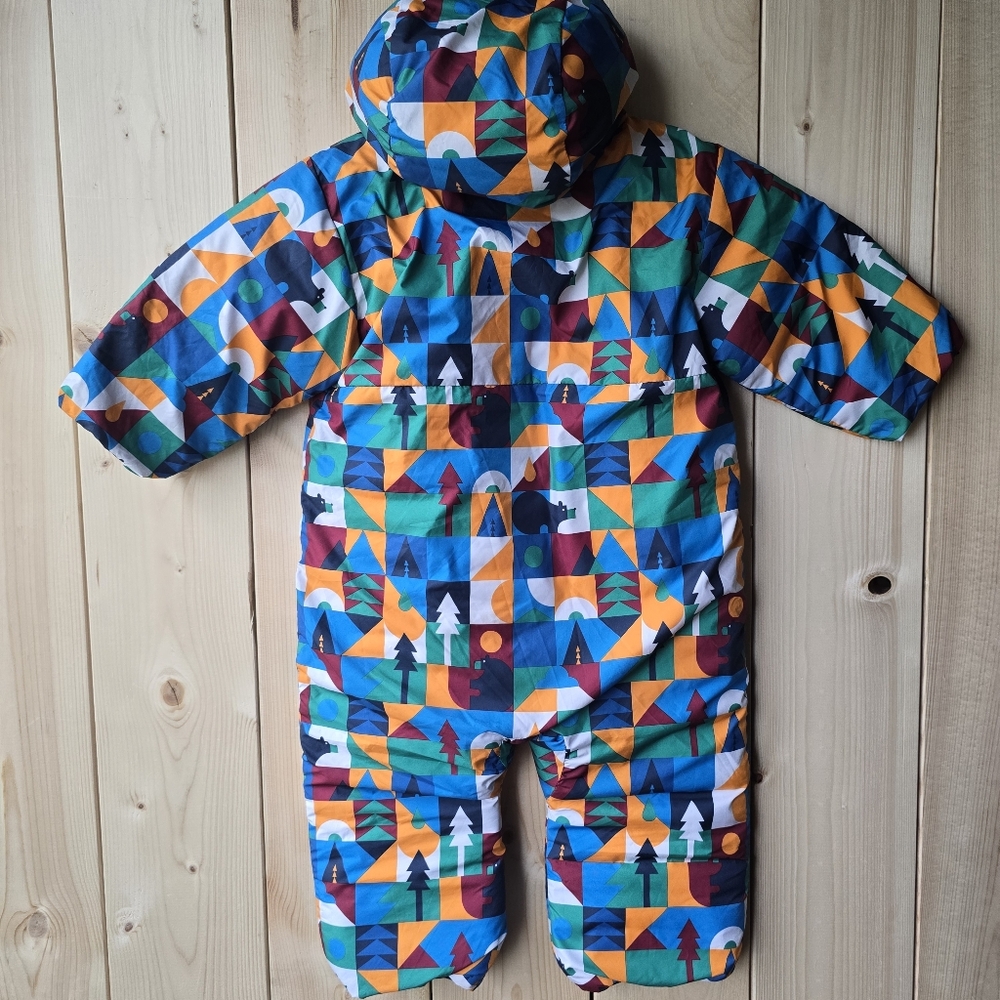 Columbia Baby Reversable One Piece Snow Suit Green Blue Infant - Picture 7 of 11
